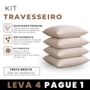 Kit com 4 Travesseiros de Pluma de Ganso – Antialérgicos, Supermacios e Confortáveis [PAGUE 1 E LEVE 4]
